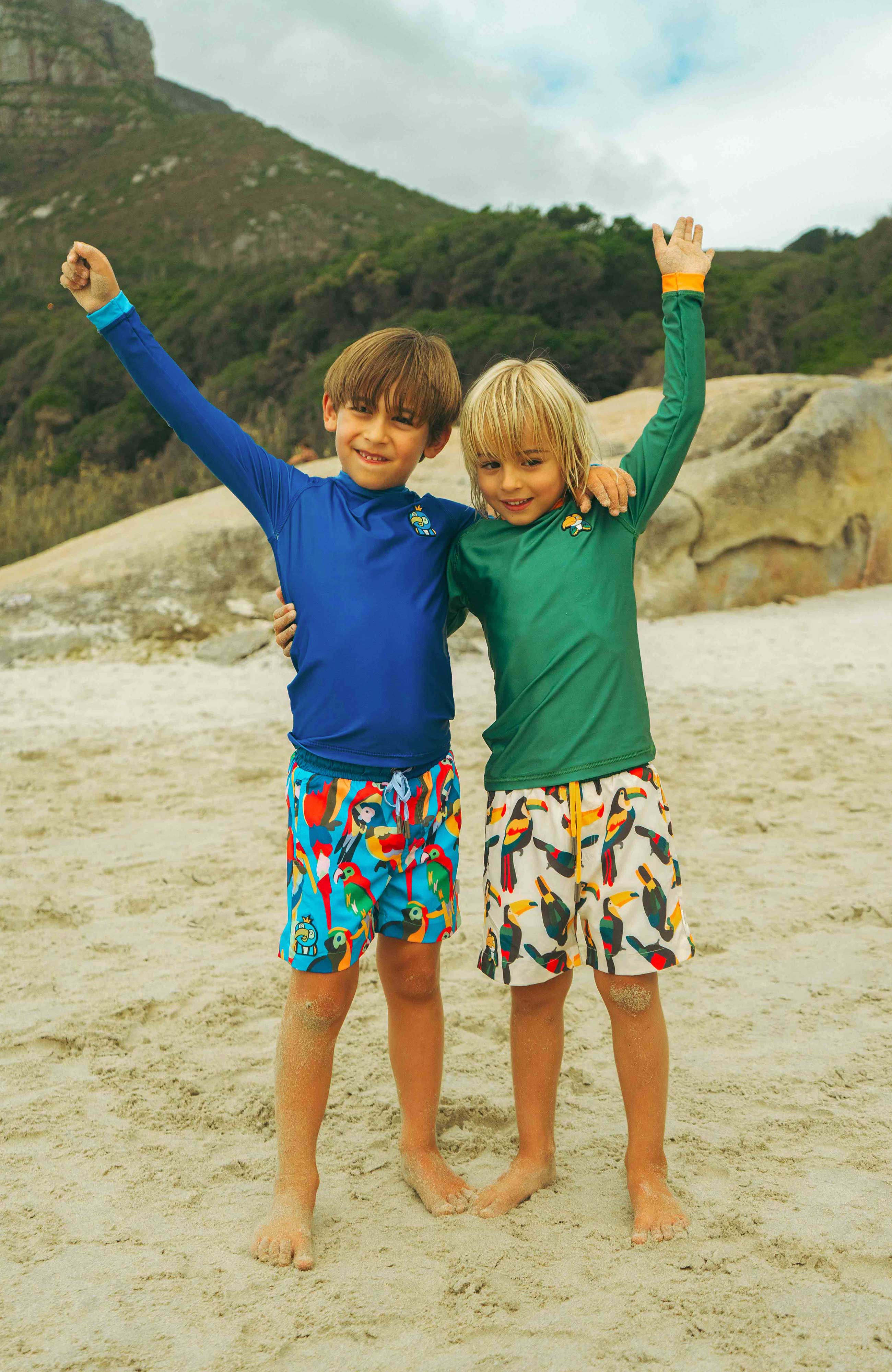 Squawk the Parrot - Kids Swim Shorts