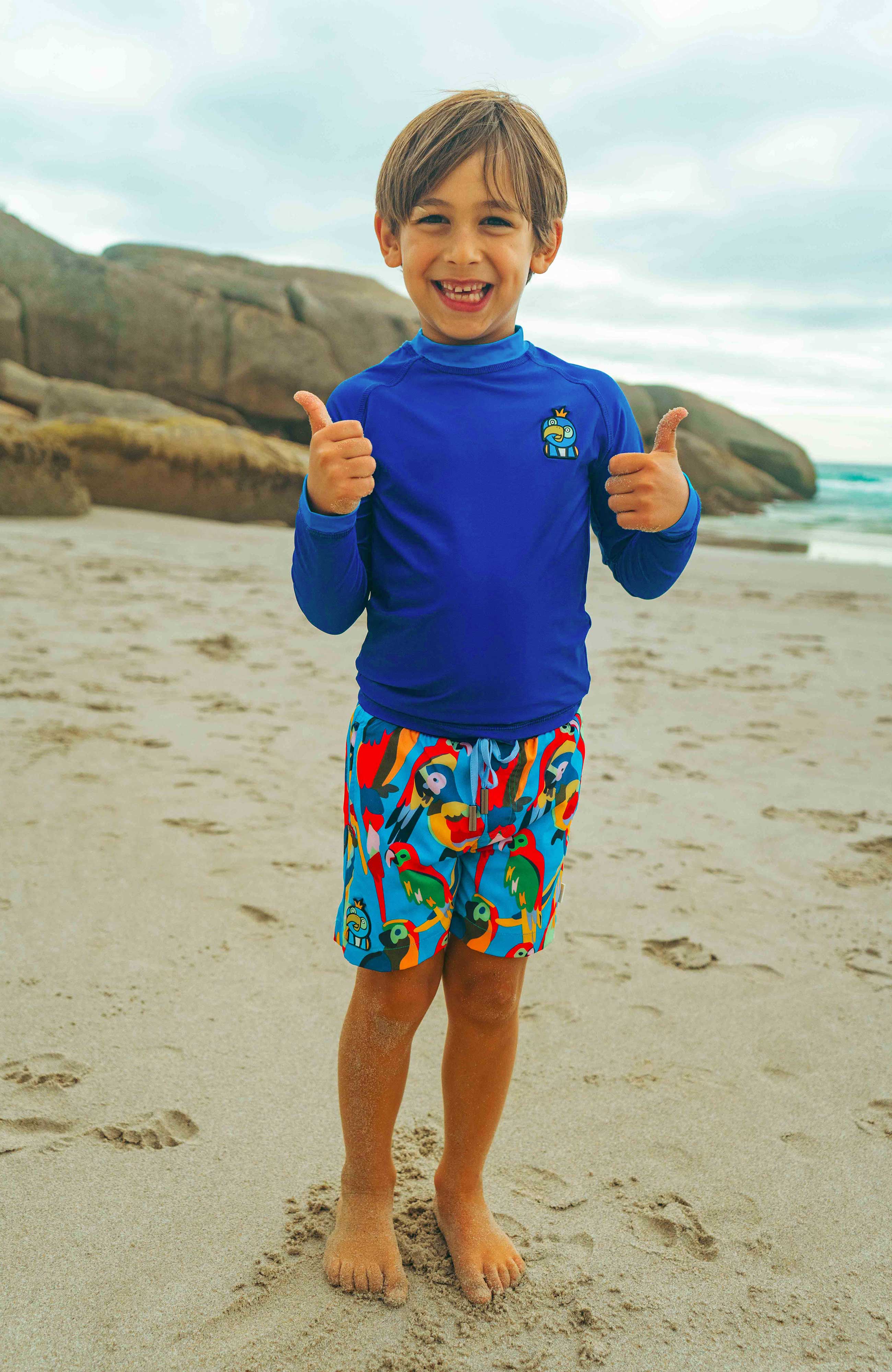 Squawk the Parrot - Kids Swim Shorts