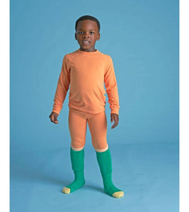 Green/Orange - Kids Ski Socks