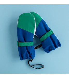 Kids Ski Gloves - Blue/Green