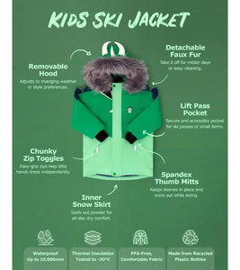 Spike the Dinosaur - Kids Ski Jacket