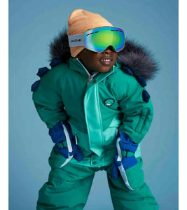 Kids Ski Gloves - Blue/Green