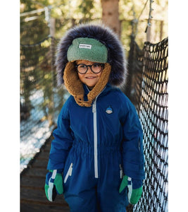Kids Ski Gloves - Blue/Green