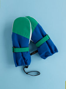 Kids Ski Gloves - Blue/Green