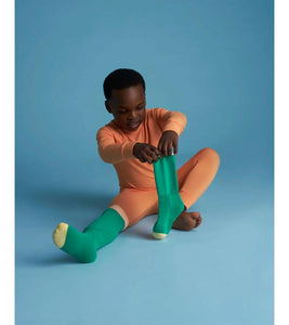 Green/Orange - Kids Ski Socks