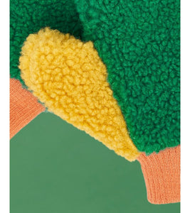 Fleece Mittens - Green/Orange