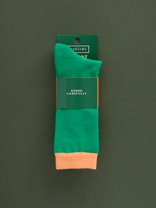 Green/Orange - Kids Ski Socks