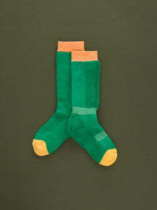 Green/Orange - Kids Ski Socks