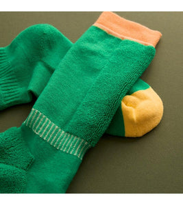 Green/Orange - Kids Ski Socks