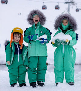 Kids Ski Salopettes / Bib Pants - Spike the Dinosaur