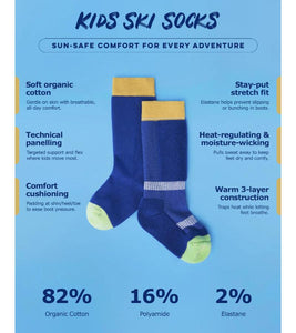 Blue/Beige - Kids Ski Socks