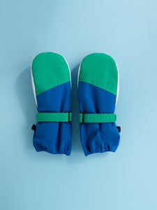 Kids Ski Gloves - Blue/Green
